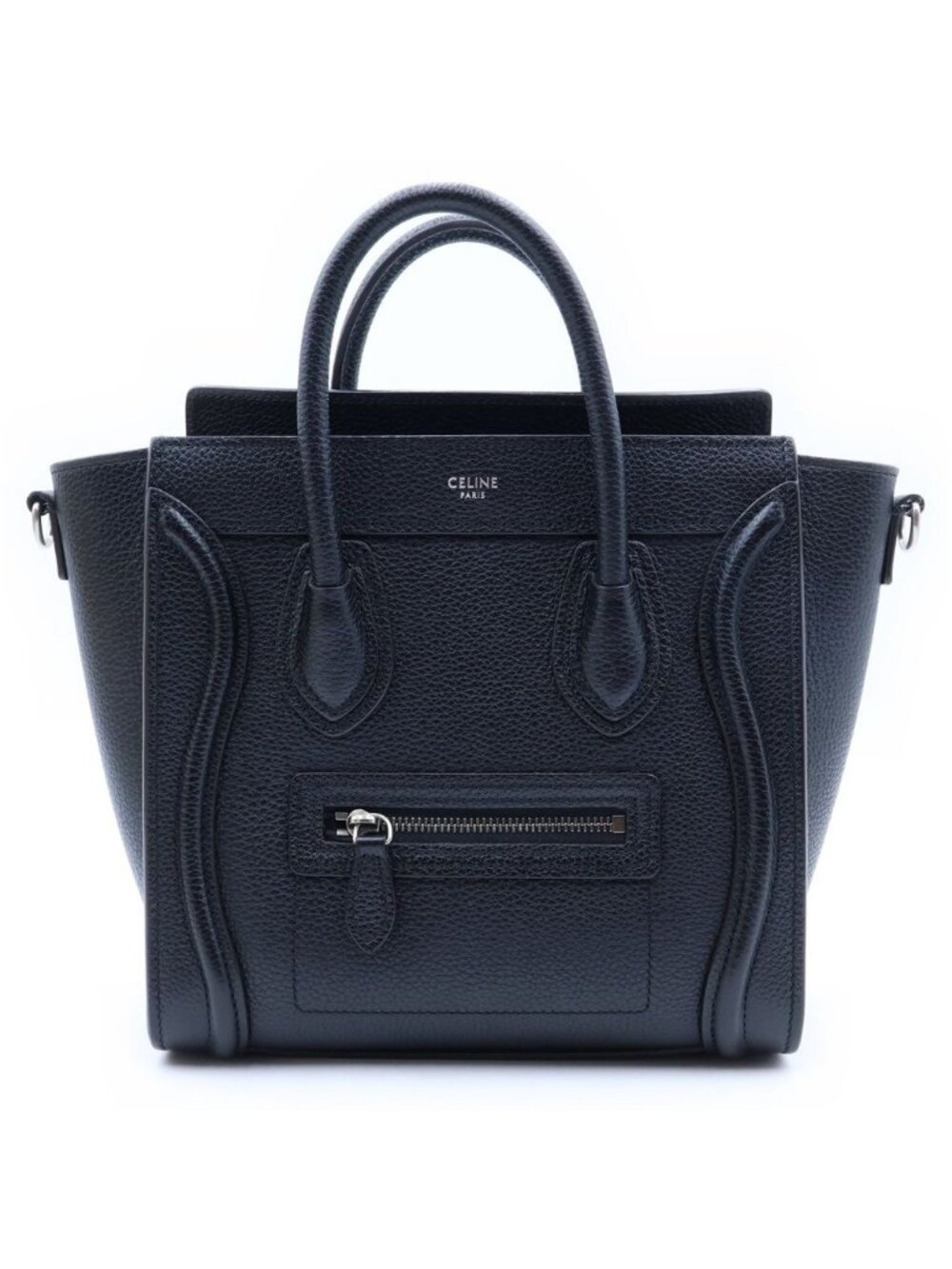 Celine Luggage Nano 2-Way Shoulder Bag Black Leather